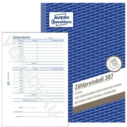 Avery Zweckform Formularbuch »Zählprotokoll 307« für 50 Zählungen weiß, 14.8x21 cm