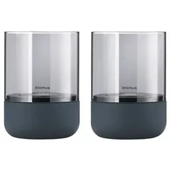 blomus Windlicht Calma 2tlg. Stein, Marmor, Granit Grau Dunkelgrau