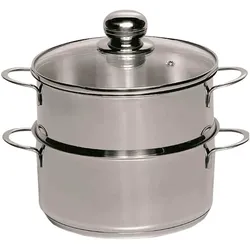 Krüger Biodünster Kartoffeldämpfer 2,1 l Ø16cm Edelstahl, Pfanne + Kochtopf, Silber
