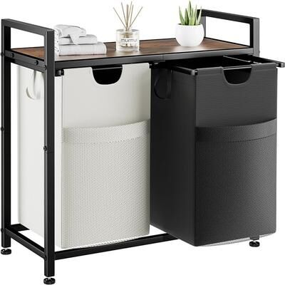 No "Double Laundry Hamper Multifunctional Basket Organizer - 12.99""L x 6""W x 17""H"