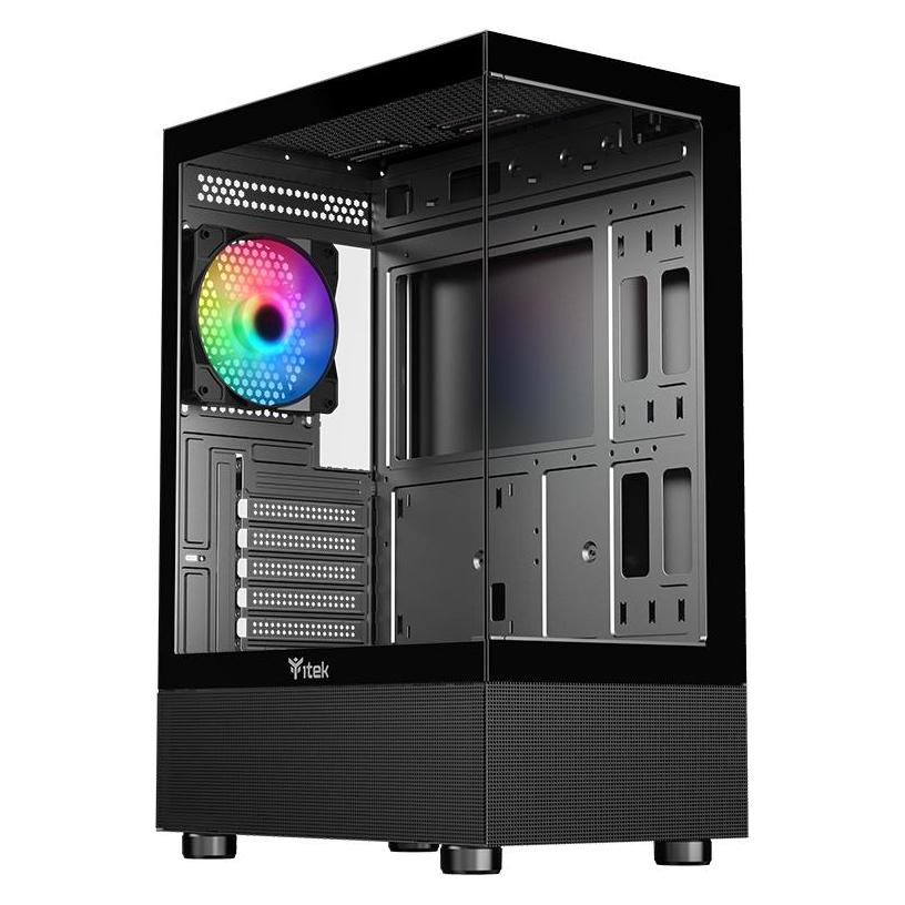 Itek Boitier Moyen Tour ATX Showbui 33 RGB avec panneaux vitrés (Noir) (ATX, mATX, Mini-ITX) (ITGCASB33B)