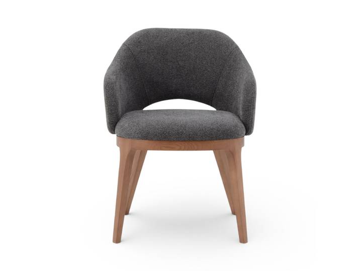 Chaise repas tissu gris fonce