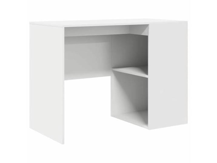 LKJephalotrope Schreibtisch mit Regal 102 x 50 x 75 cm Bürotisch Weiß Kompakter Arbeitsplatz fürs Schlafzimmer oder Jugendzimmer mit integrierter Ablage für Bücher und Laptopzubehör.
