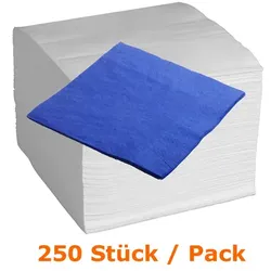 Servietten in der Farbe blau 33x33 cm, 250 Stück 3-lagig, 1/4 Falz