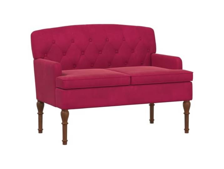 Xhnifbn Zweisitzer Sofa Samt Weinrot 111x65x79 cm Polstersofa 2-Sitzer Elegant verschönert dieses Velourssofa Ihr Schlafzimmer oder Wohnzimmer mit nostalgischer Knopfheftung.