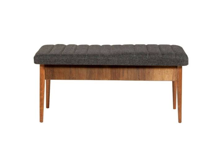 Banc en tissu brun noyer 110x40x48h cm