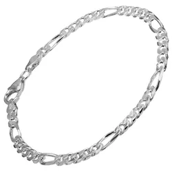 trendor 41994 Figaro-Armband Silber 925 Herren-Armband Breite 4,3 mm, 21 cm