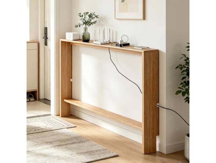 yurstcggh Konsolentisch Holz,Schmaler Tisch Hinter Sofa,Konsolentisch Hinter Sofa,Schmaler Beistelltisch 10 cm Tief,Sideboard Ablagetisch Flurtisch