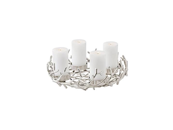 Hochwertiger Design Adventskranz „Porus“, verschiedene Grössen Silber EDZARD