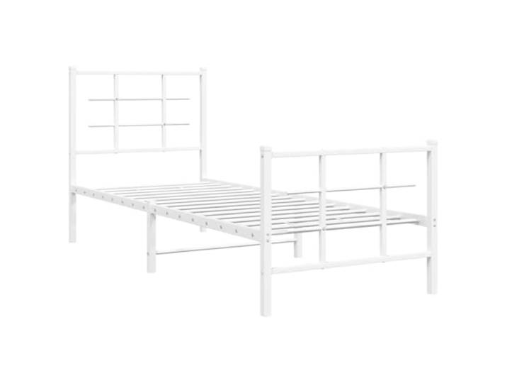 KTHLBRH Bettgestell aus Metall, weiß, 75 x 190 cm, mit Kopfteil Bettgestell aus Stahl, Stauraum unter 26 cm, Lattenrost inklusive, stabile Konstruktion