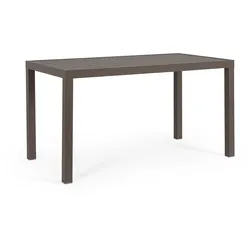 Gartentisch Hilde aus Aluminium, modern rechteckig, coffee braun, für 4–6 Personen