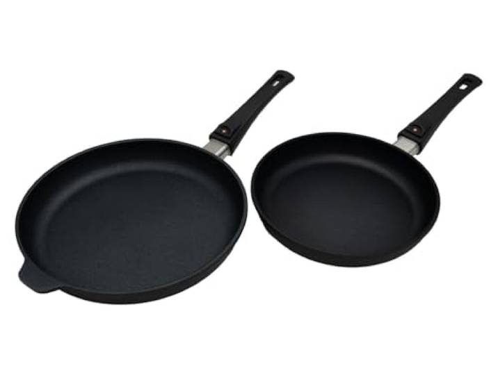 Swiss Diamond XD602ID Set mit 2 Pfannen 24 cm und 28 cm für Induktion mit Antihaftbeschichtung, Diamantbeschichtung, mit abnehmbarem Griff
