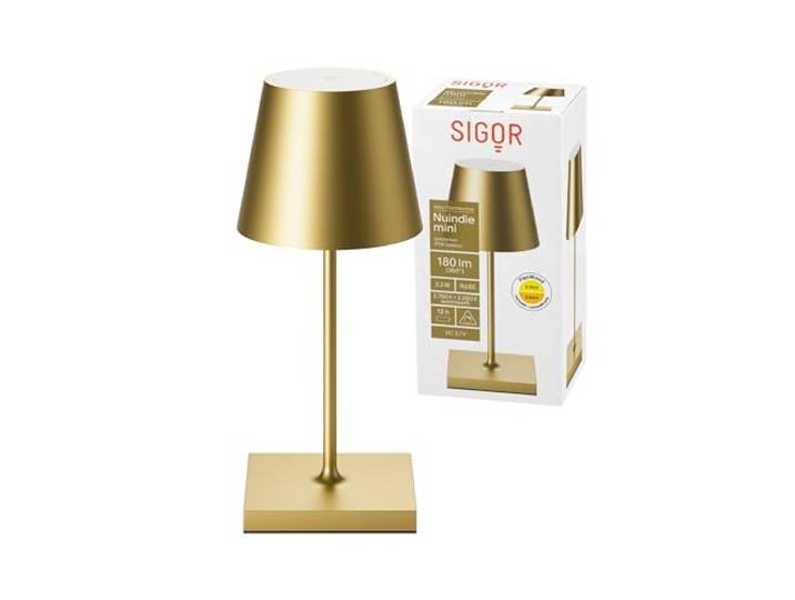 SIGOR Nuindie 2.0 mini LED Akku-Tischlampe, goldfarben