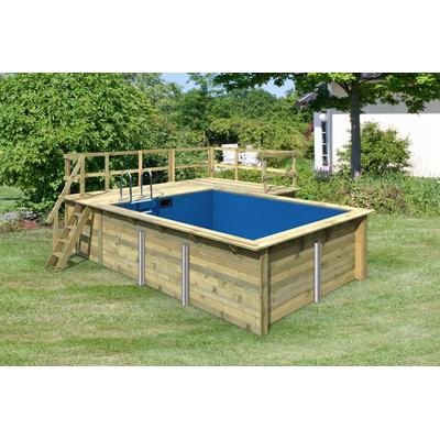 Rechteckpool KARIBU "Roma B", kdi, B:582cm H:124cm L:483cm, Schwimmbecken, BxLxH: 582x483x124cm, mit Sonnenterrasse