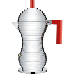 Pulcina Kaffeekocher 300 ml mit rotem Griff für Induktion