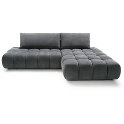 ECKSOFA GARDA Grau Chenille mit Schlaffunktion