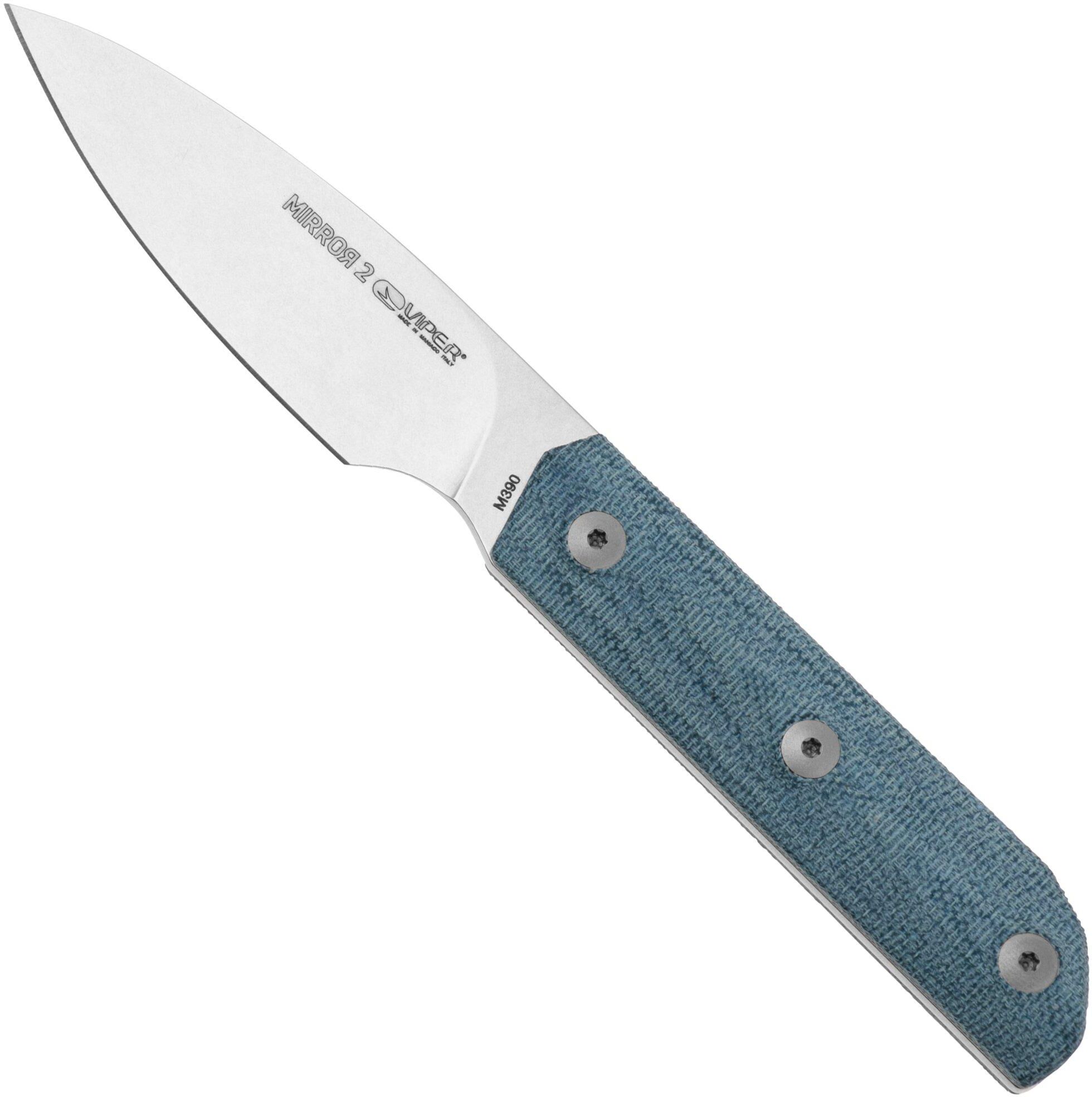 Viper Mirror 2 VT4064CD Böhler M390, Denim Canvas Micarta, coltello fisso