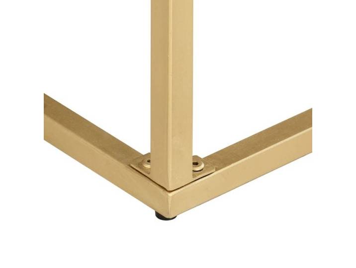 Table console dorée - MEUBLECHIC - 90x30x75 cm - Bois de manguier massif - Finition dorée - Style industriel