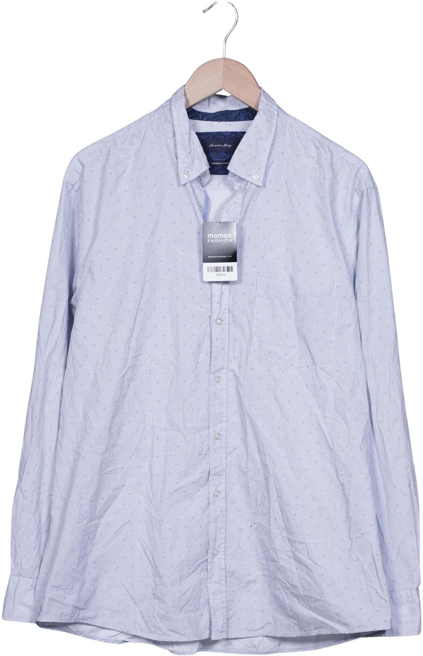 Christian Berg Herren Hemd, Hellblau, Gr. XL, Baumwolle - Second Hand