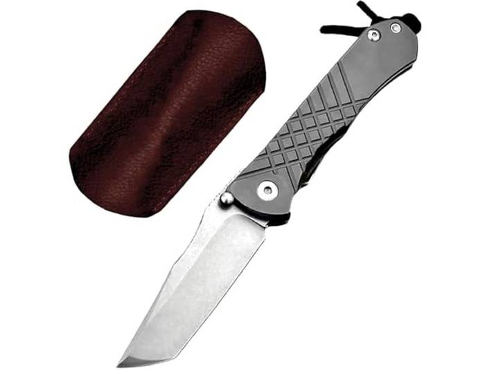 Kleine handliche werkzeug stahl messer scharf rutschfest survival Tragbare Camping messer edc outdoor Jagdmesser taschenmesser Robust titan klappmesser tanto S35VN einhandmesser mit clip lederscheide