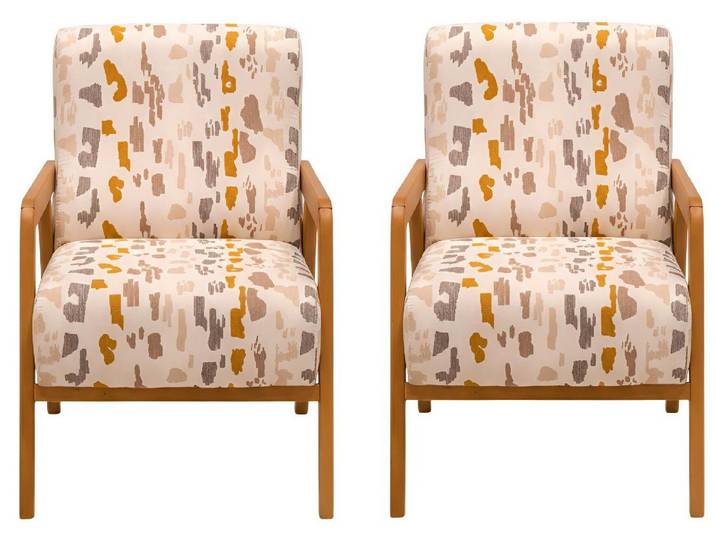 Xlmoebel Sessel Beiger Designer Polstersessel im luxuriösen Stil (2-St., 2x Sessel), Made in Europa
