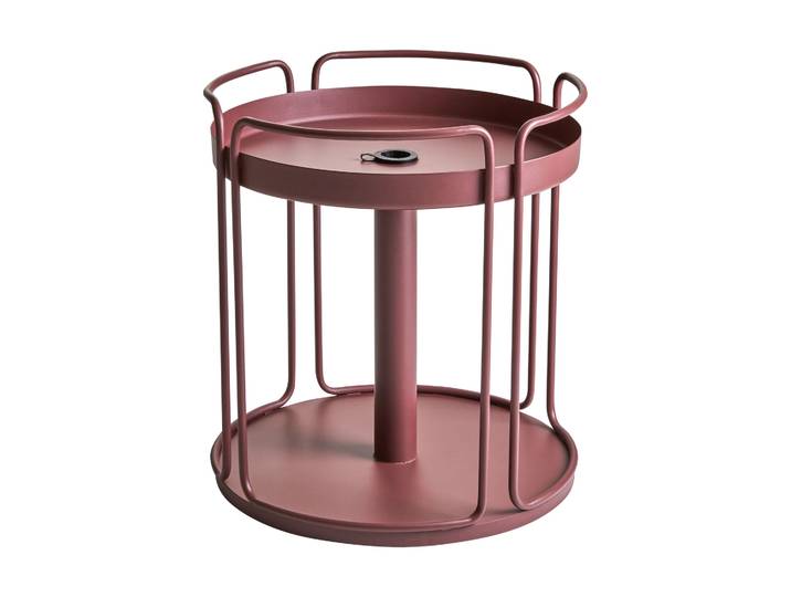Brafab Table d appoint et pied de parasol Shady Zin red'