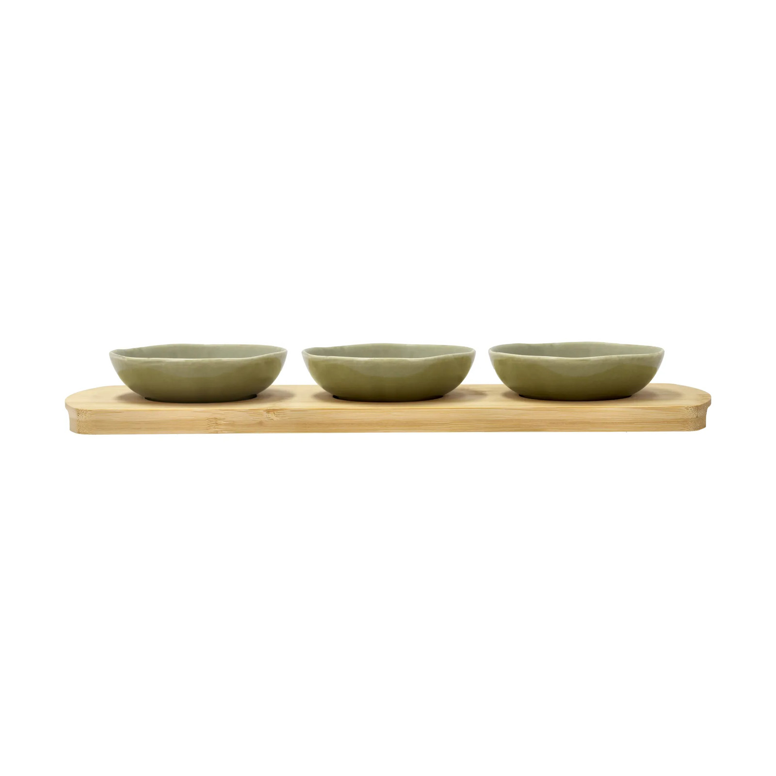 Villa Collection Shoku bamboe dienblad met 3 schalen Pure Green