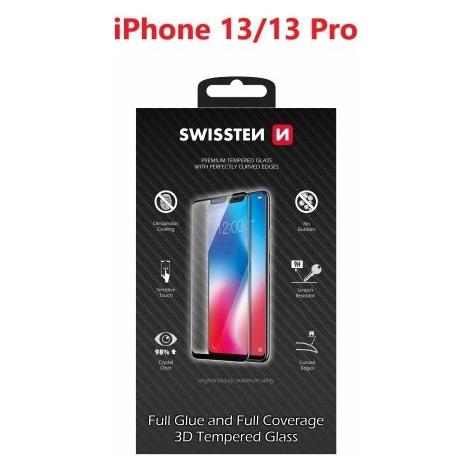 Swissten Ultra Durable 3D Full Glue Glass for iPhone 13/13 Pro - Black (Apple iPhone 13, Apple iPhone 13 Pro) (64701890)