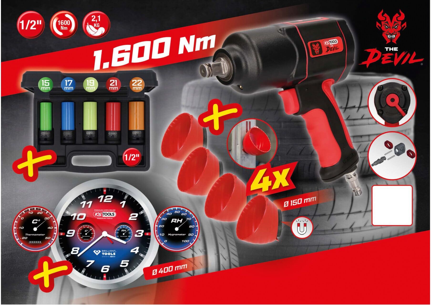 KS Tools Reifen-/Räder Aktionspaket The Devil, 11-tlg. (515.1205)