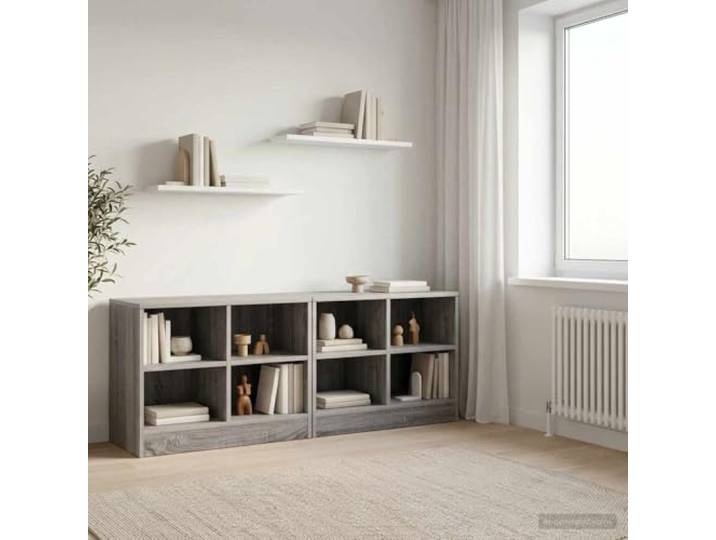 smnyxs Bettschrank 2-teilig Sonoma grau 66x33x48cm Holzwerkstoff, verstecktes Fach, einfache Reinigung, minimalistisches Design, täglicher Gebrauch
