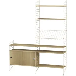 Standregal mit Kommode und Ablagen Beige Eiche