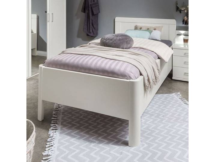Bett Cavallino Komfort 100x200cm Weiß klassischer Stil, höhenverstellbar