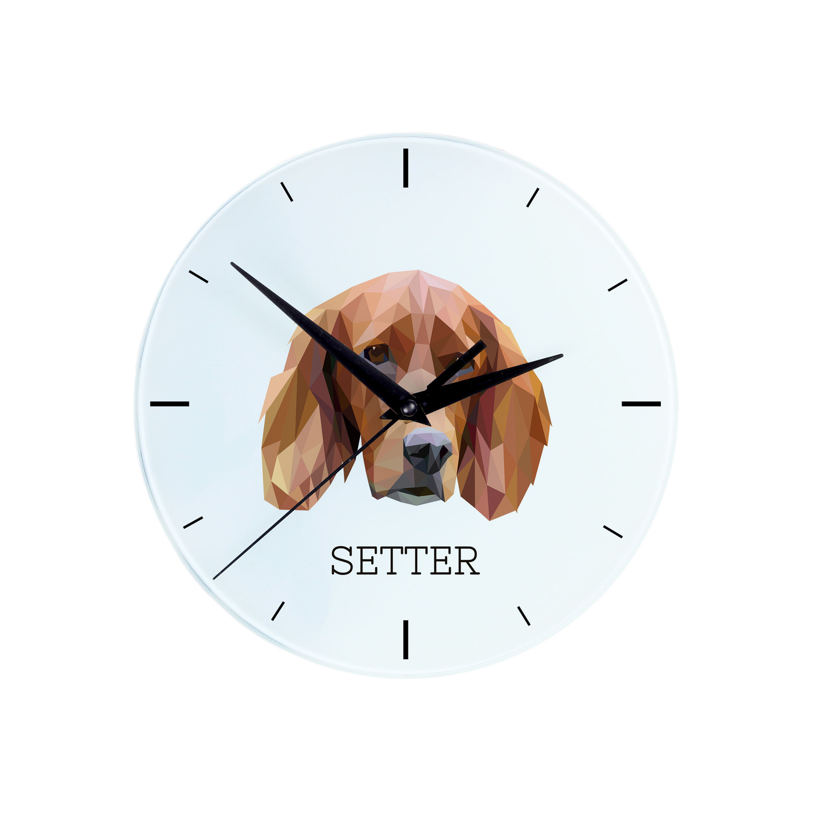 Art-Dog Wandklok met Engelse Setter afbeelding en tekst