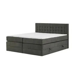 Boxspringbett mit Bettkasten  ¦ grau ¦ Maße (cm): B: 140 H: 110