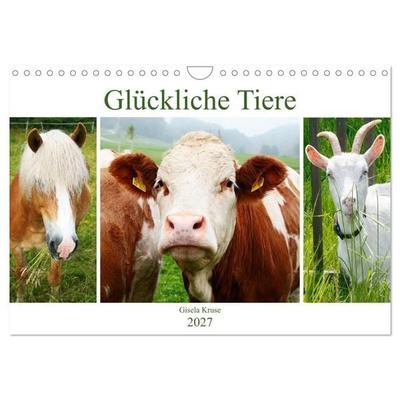 Glückliche Tiere (Wandkalender 2027 DIN A4 quer), CALVENDO Monatskalender