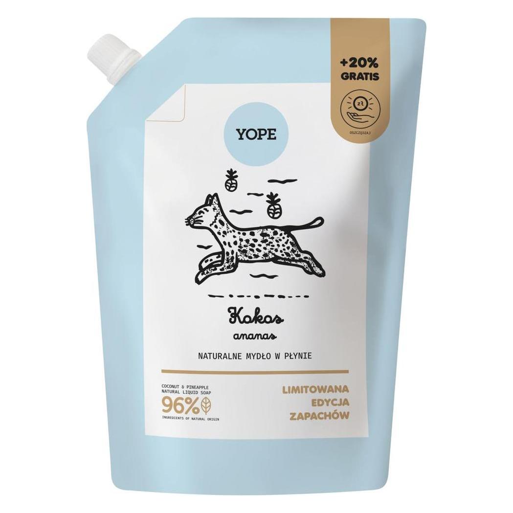 Yope Flüssigseifen-Nachfüllung Kokos-Ananas (Flüssigseife, Handseife Nachfüllpackung, 600 ml) (66647524)