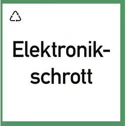 Wertstoffkennzeichnung "Elektronikschrott", Kunststoff, 300x300 mm