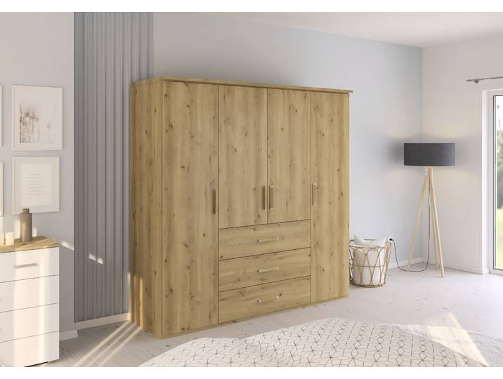 Armoire avec passe-partout 251cm Marron/Imitation chêne noueux Sans portes miroir