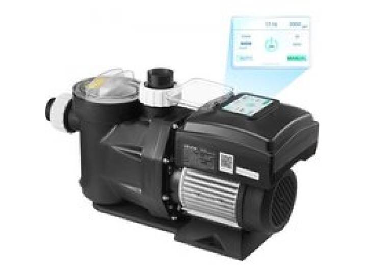 VEVOR Schwimmbadpumpe 26.000 L/h, mit Variabler Drehzahl, 1.100 W, 15 m Förderhöhe, Einbau-/Aufstellpoolpumpe mit Filterkorb, Filterpumpe Selbstansaugend, Programmierbarer Timer, für Aufstellpools