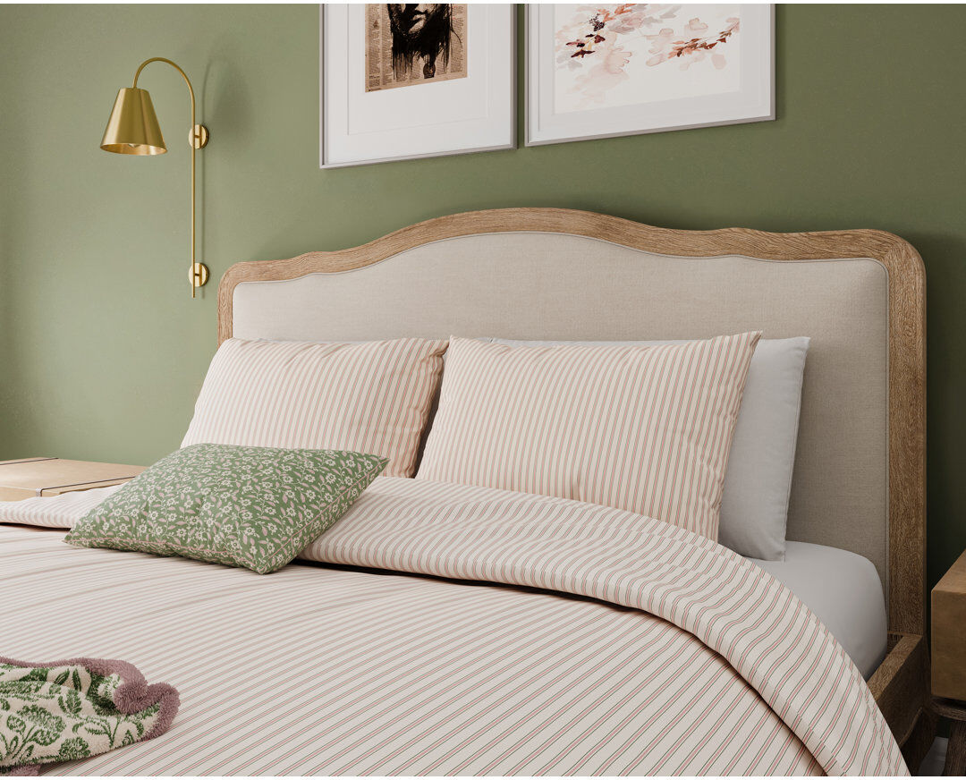 Helena Springfield Ticking Stripe Duvet Cover Set Pink Super King Duvet Cover + 2 Pillowcases