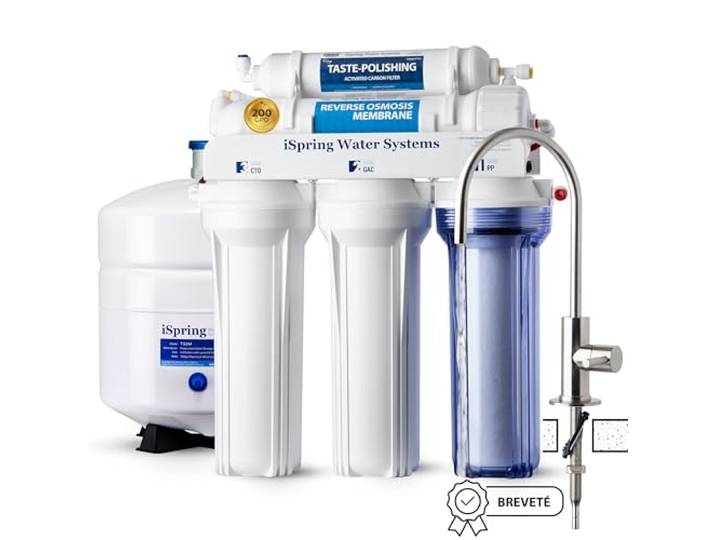iSpring RCC2-EU verbesserte Leistung von 200 GPD, 5-stufiges Umkehrosmose-Wasserfiltersystem für die Montage unter der Spüle