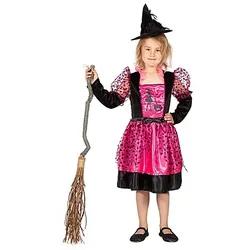Hexenkostüm für Kinder, schwarz/pink