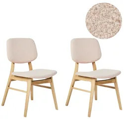 ESSZIMMERSTUHL 2er-Set Bouclé Hellbraun/Beige Elaine
