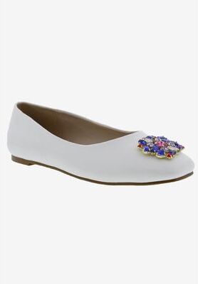 Women's Sybil Flat by Bellini in White Smooth (Size 12 M)