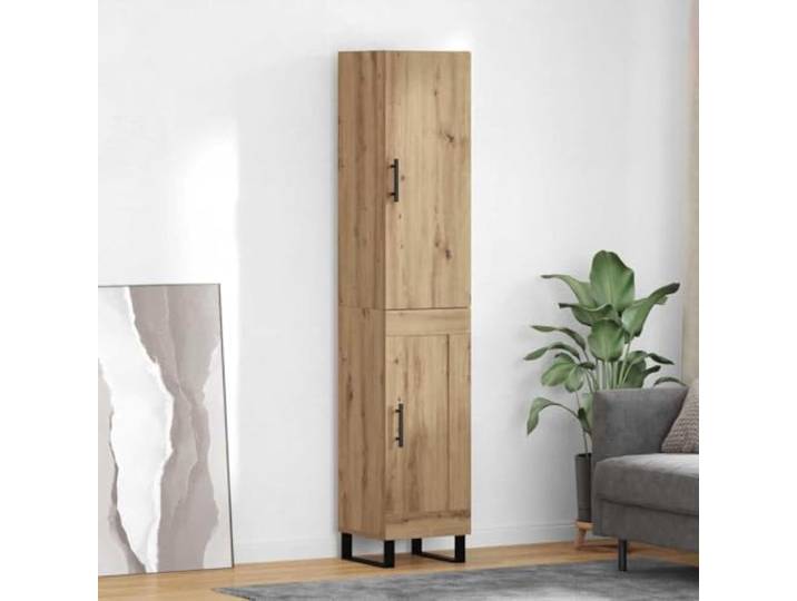 RJPLMFV Oberer Schrank Eiche Handarbeit 34,5 x 34 x 180 cm Robustes Holzwerkstoff, sichere Wandmontage, geräumige Aufbewahrung, einfache Wartung