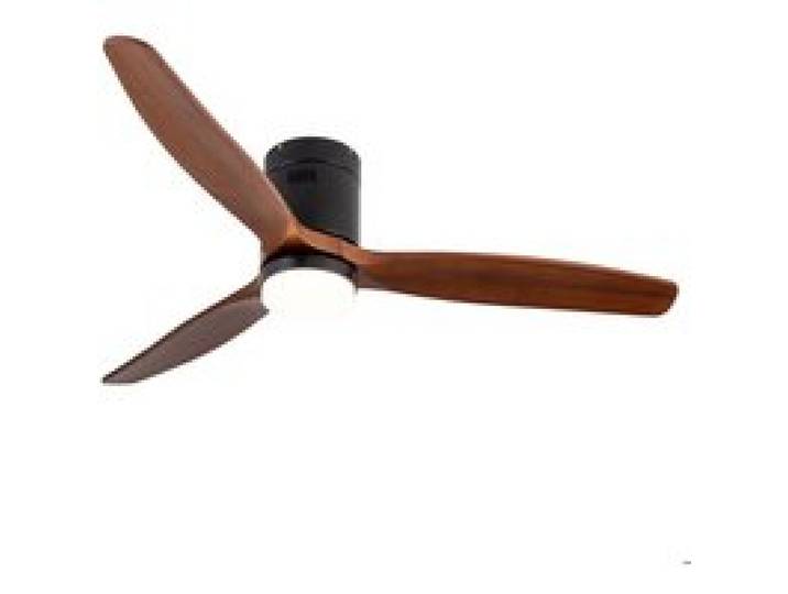 WOVREO Plafonnier ventilateur LED 132 cm noir bois télécommande dimmable moteur DC réversible 6 vitesses