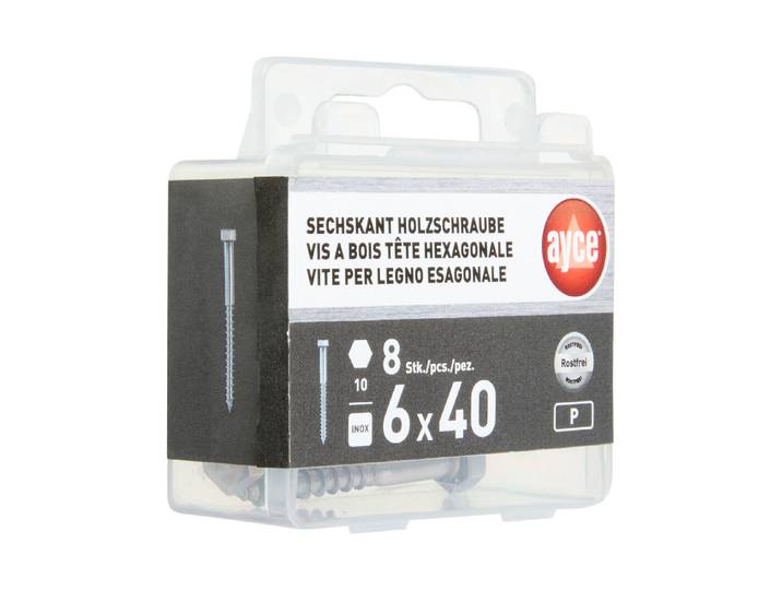 Sechskant-Holzschraube Inox 6 × 40 mm