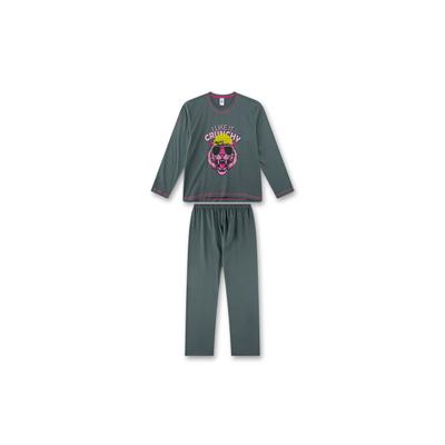 Schlafanzug SANETTA "Pyjama Pyjama Teenager lang I like it crunchy 1er Pack", Mädchen, Gr. 176, grün, Obermaterial: 100% Baumwolle CO., Homewear-Sets Schlafanzug