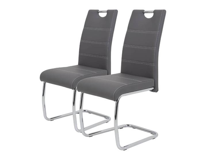 Freischwinger La Paz Kunstleder 43 x 98 x 59cm Grau/Grau 2er Set