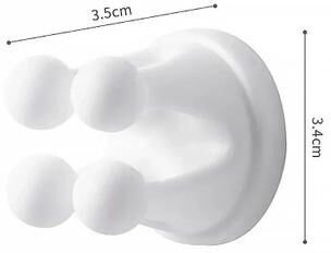 Inspired Living Silicone Toothbrush Holder Wall Mount Waterproof Self Adhesive Bathroom Organizer white 1pc
